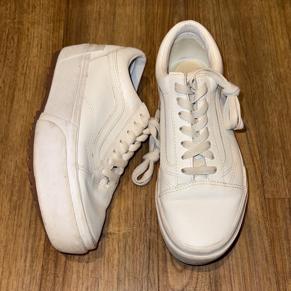 Vans Classic White Platform Sneakers